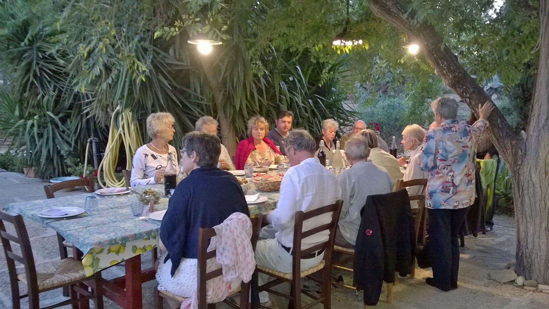 Big supper meals at Fattoria Mose accommodation in Sicily